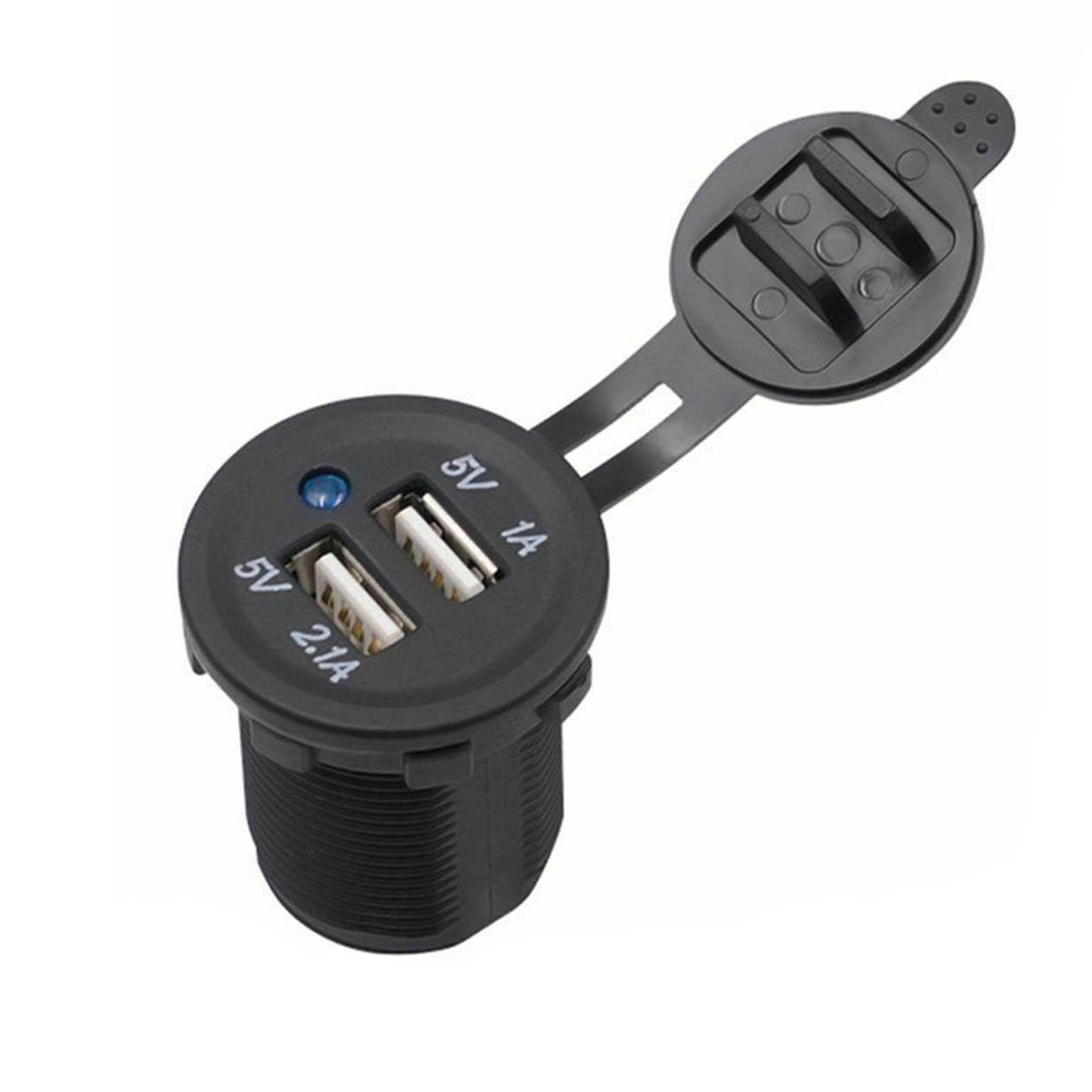 Dual 12V USB Car Cigarette Lighter Socket Splitter Charger Power Adapter Outlet