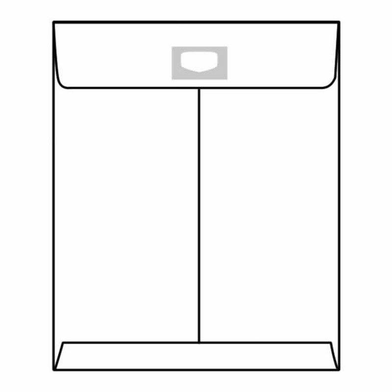 Open End Catalog Envelopes, 10" x 13", 28#, White Kraft, Center Seam, Multi-Tak Seal (Box of 500)