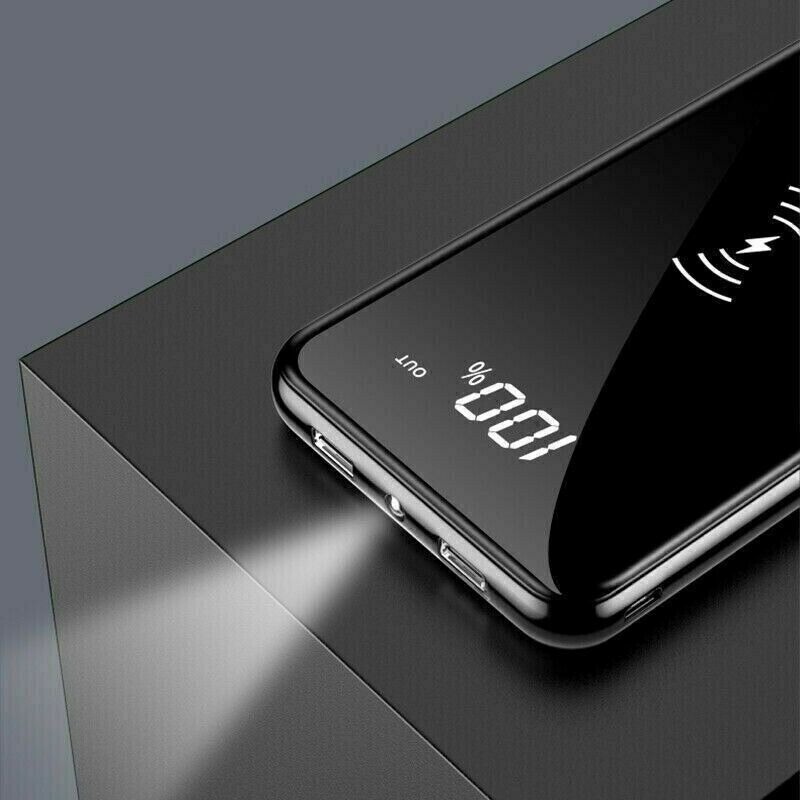 300000mAh Power Bank Qi Wireless Charging USB LCD LED Portable Battery Charger