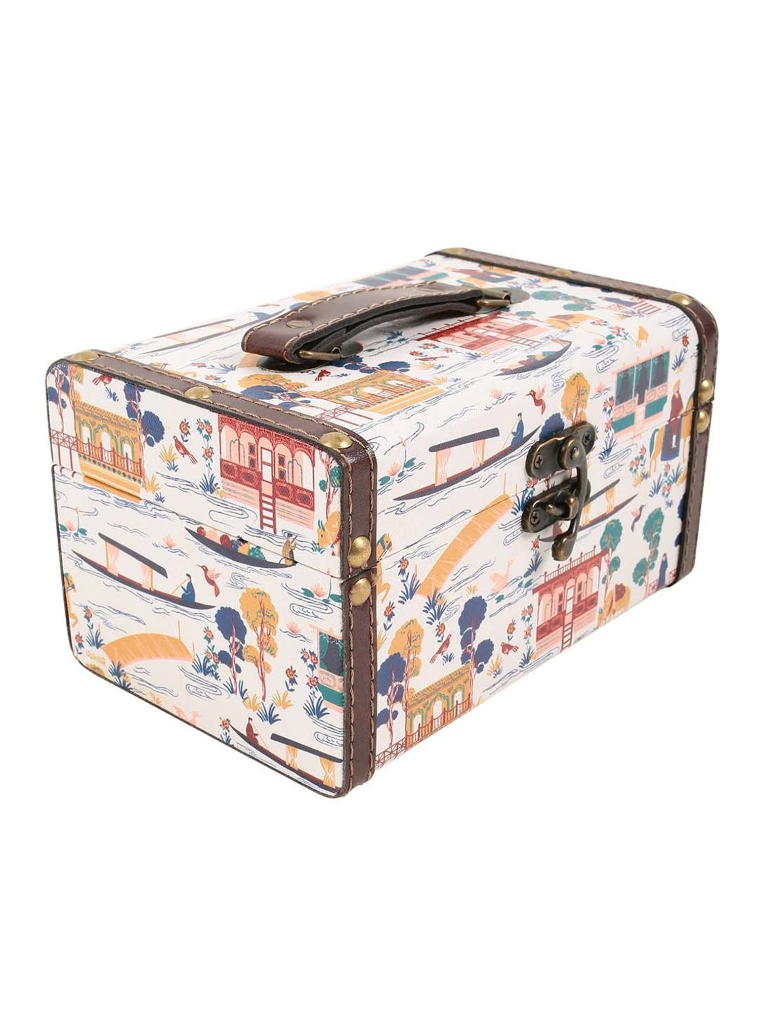 Chumbak Floating Market Ivory Storage Box - Set of 1