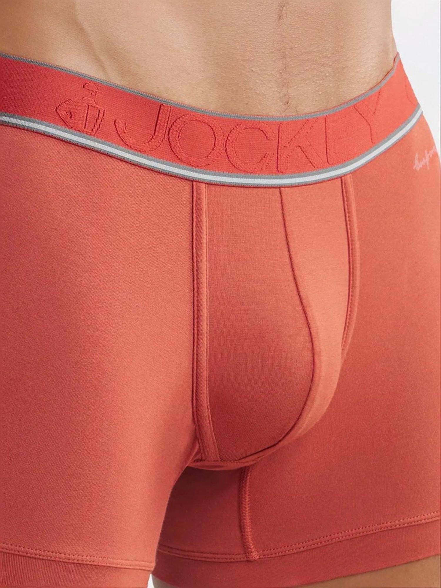 Jockey HG16 Red Tencel Micro Modal Cotton Elastane Trunks with Natural Stay Fresh Properties