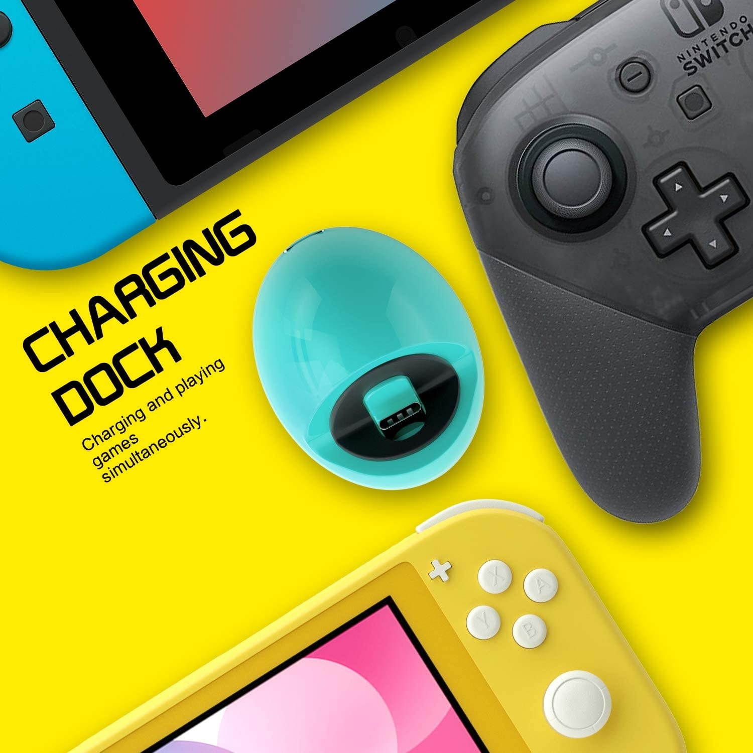 Charger Compatible with Nintendo Switch Lite, Charging Dock Compatible with Nintendo Switch Lite - Turquoise