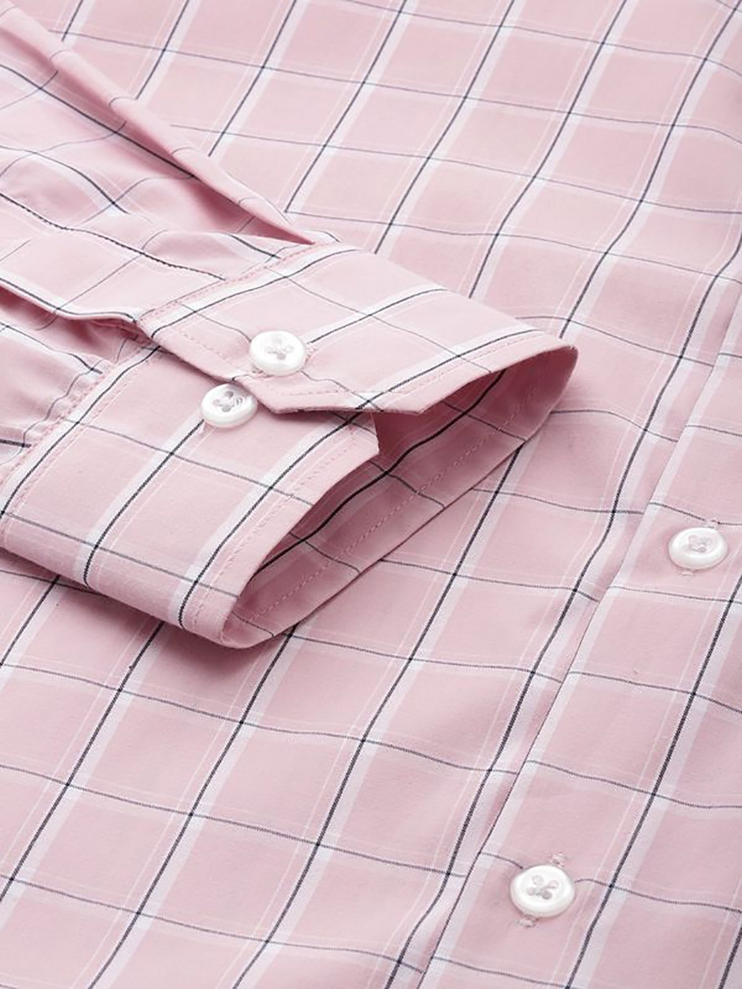 English Navy Pink Slim Fit Checks Shirts