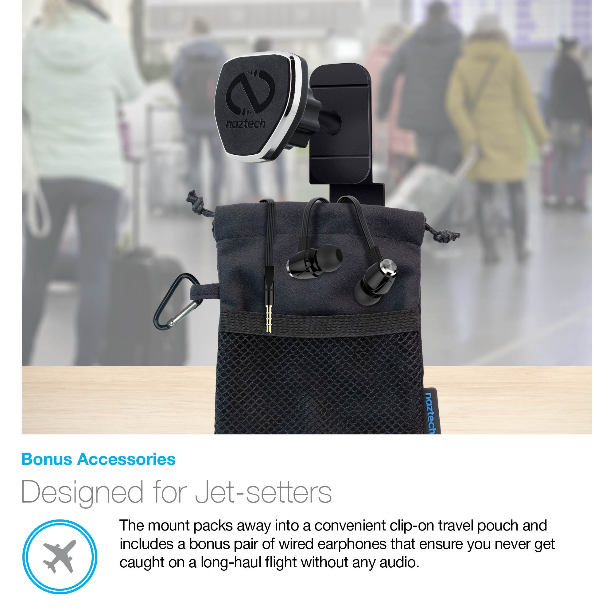 MagBuddy 14646 Universal Magnetic In-Flight Airplane Seat Back Phone/Tablet Mount