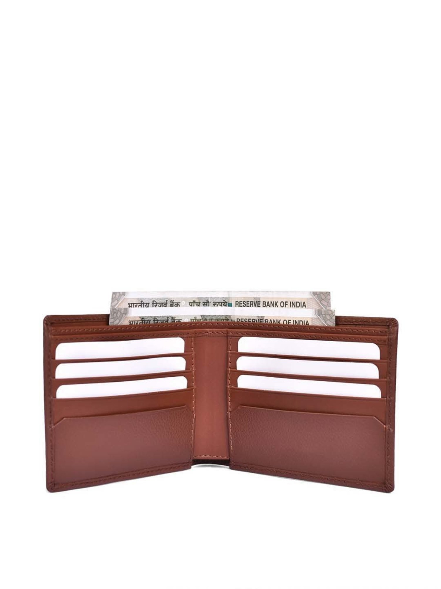 BELWABA Tan Casual Leather Bi-Fold Wallet for Men