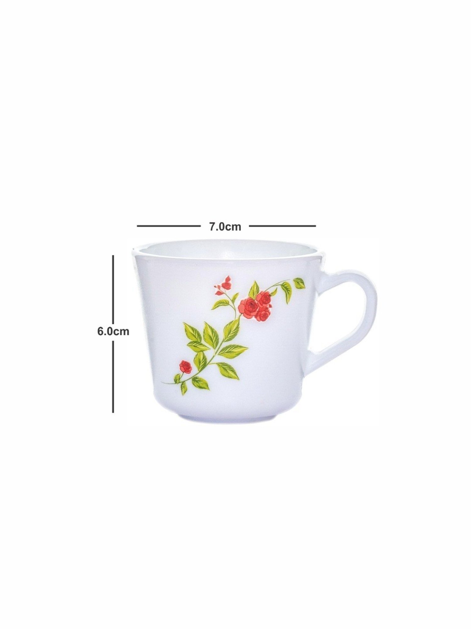 Larah by Borosil White Ceramic Opalware Mug - Set of 6 160ml