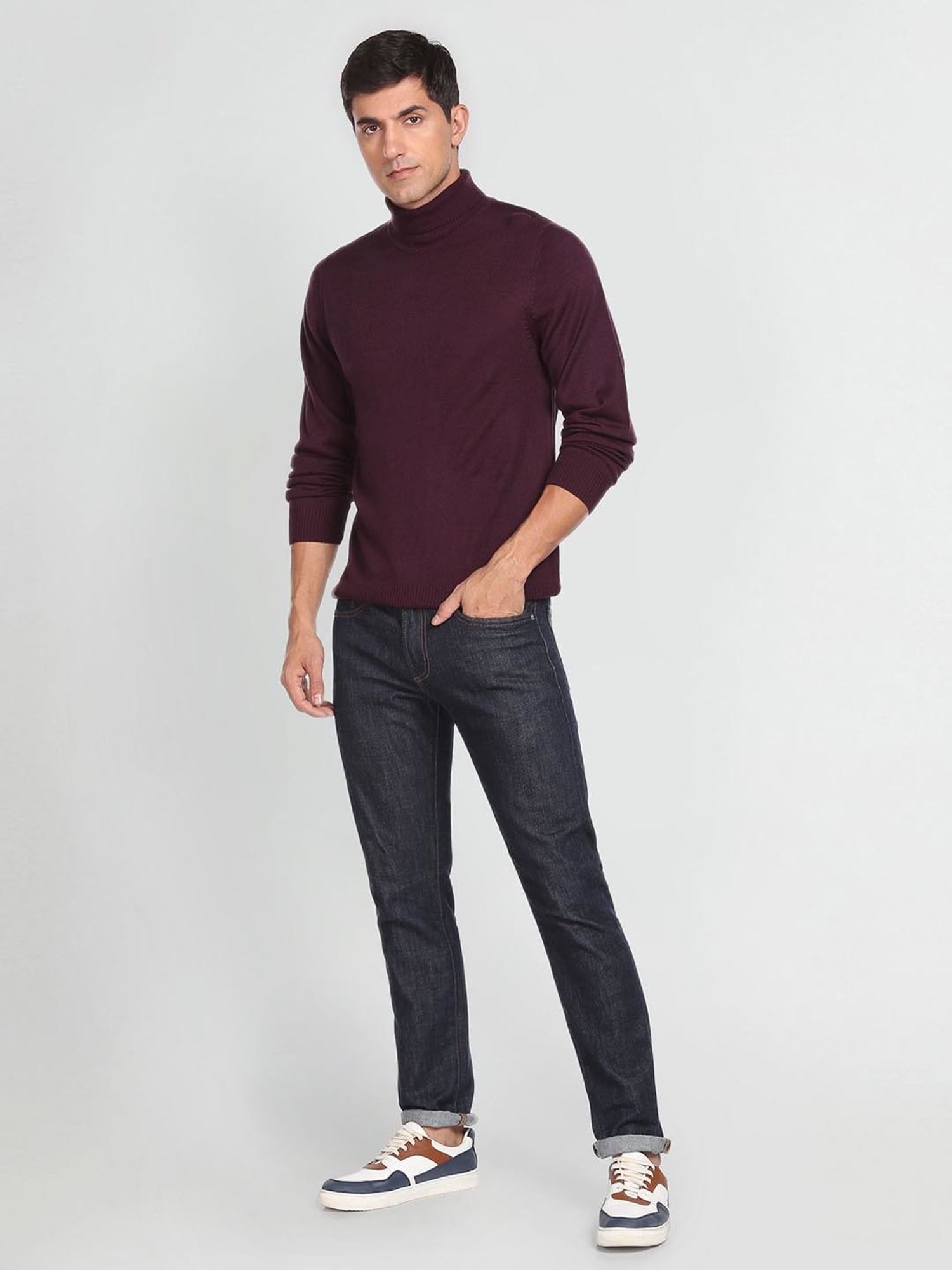 Arrow Sport Red Regular Fit Sweater