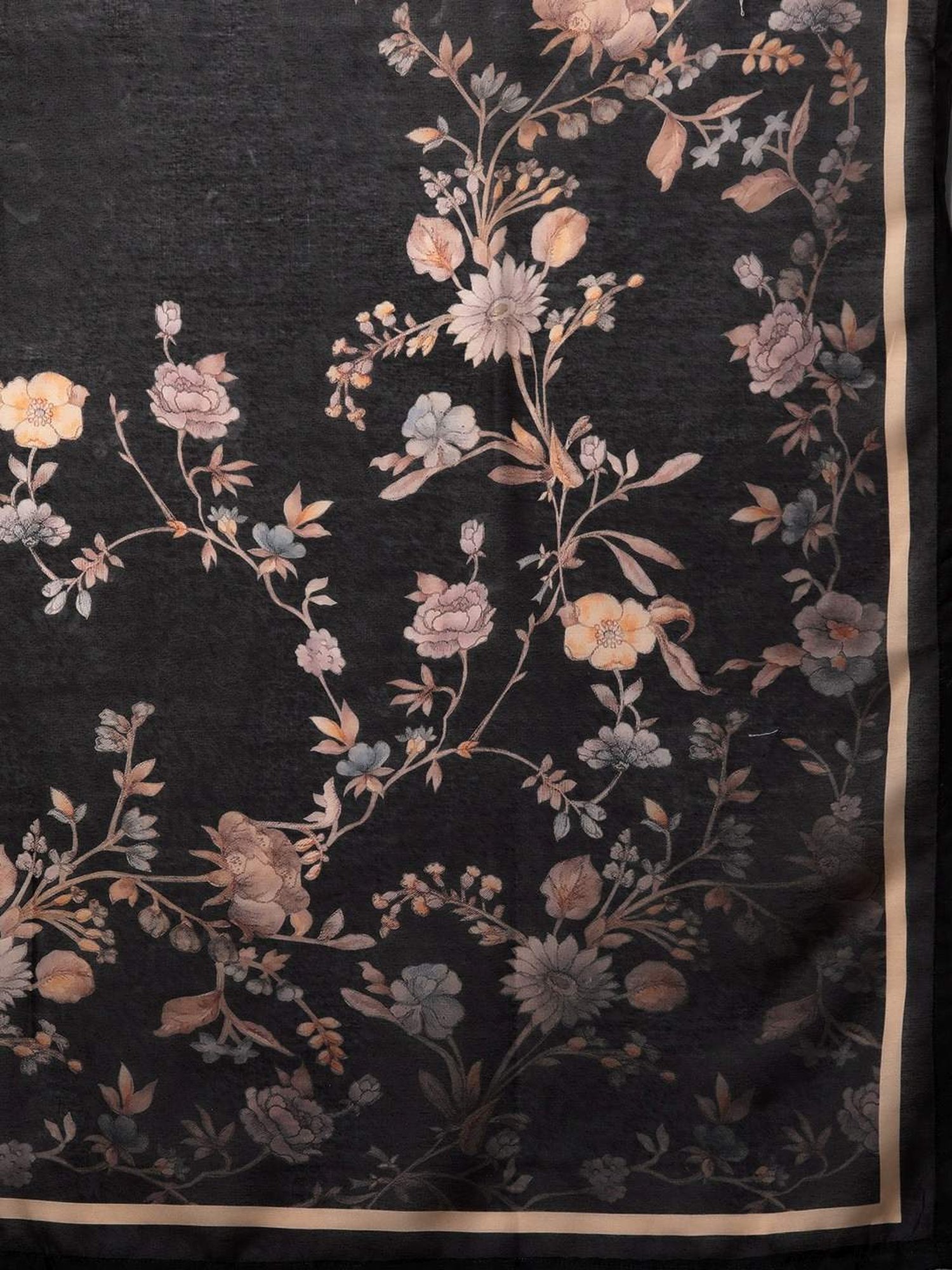 READIPRINT FASHIONS Black Cotton Floral Print Kurta Pant Set With Dupatta