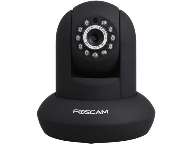 Foscam FI9821PB Plug & Play 1.0 Megapixel 1280 x 720 Wireless Pan / Tilt Night Vision w/ IR-Cut IP Camera (Black)