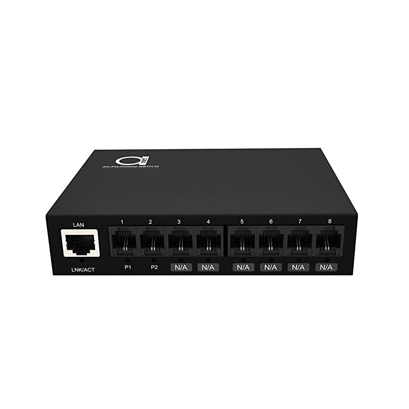 x POTS RJ11 Telephone and Gigabit Ethernet Over Fiber Converter - Multiplexer - Extender Set of FXS FXO Units - Universal Single and Multimode - 1 km MM (0.6 mi) 0km SM (11.4 mi) - Voice Over Fiber