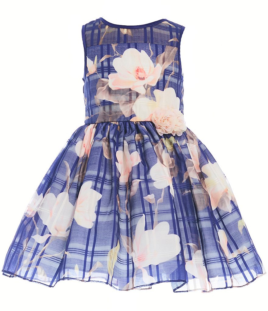 Rare Editions Little Girls 4-6X Scuba Crepe/Colorblock Fit-And-Flare Dress