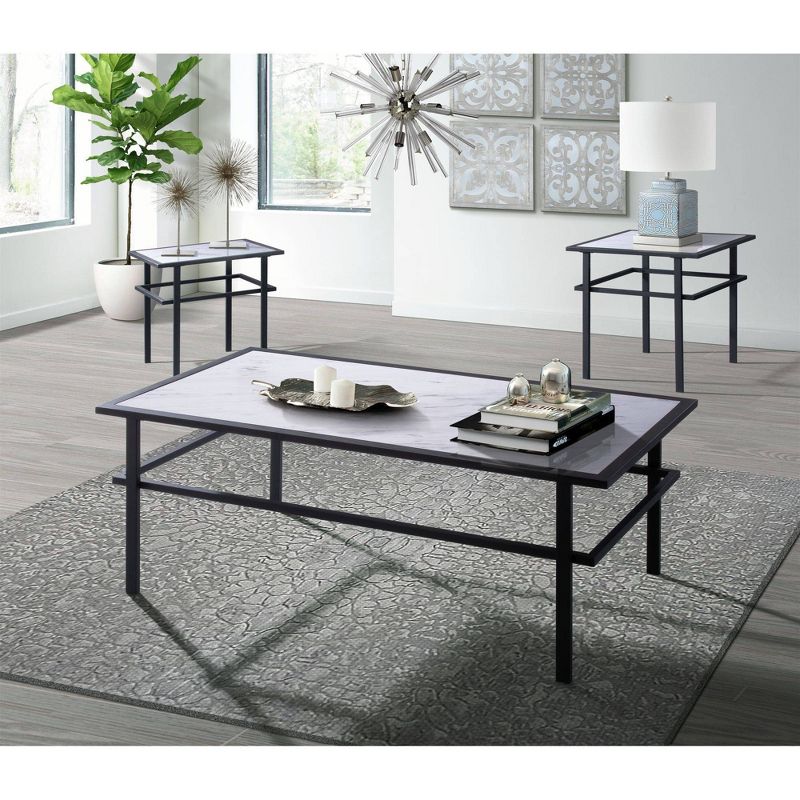 3pc Saint Coffee and 2 End Tables Set White - Picket House Furnishings