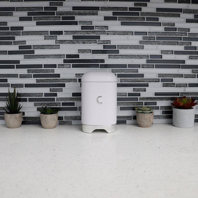 Michael Graves Design Soho Large 7 Cup Capacity Tin Coffee Canister, White