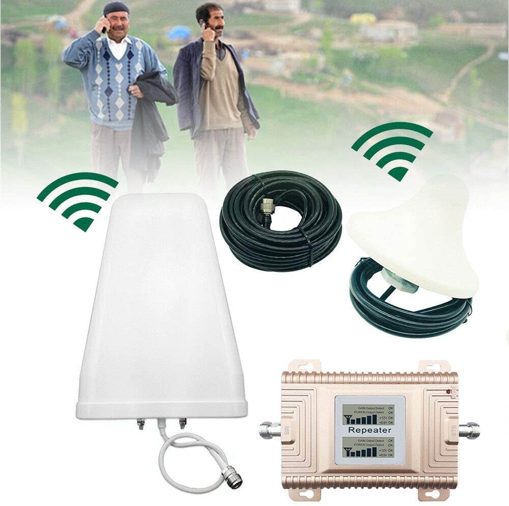TFCFL Signal Booster,CDMA/PCS 850/1900MHz 2G/3G/4G Dual Band Dual LCD Display Mobile Cell Signal Phone Booster Cell Phone Signal Repeater Signal Amplifier Kit+Power Adapter 10M Cable