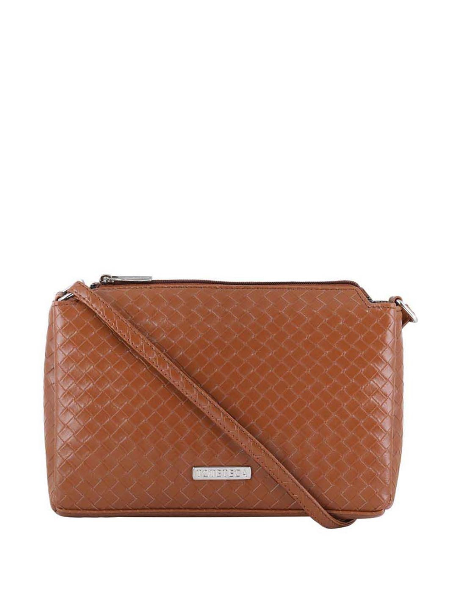 Toteteca Tan Textured Medium Sling Handbag