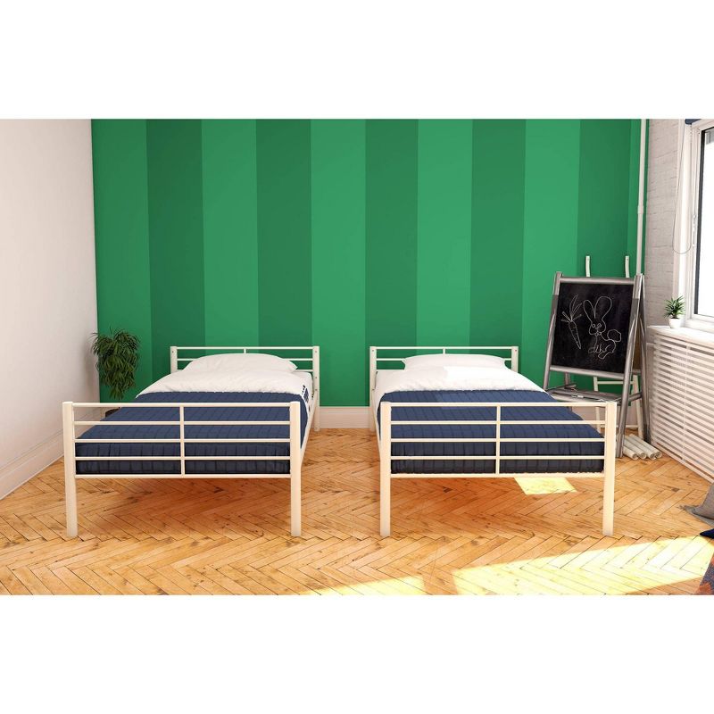 Twin Over Twin Convertible Metal Bunk Bed White - Room & Joy