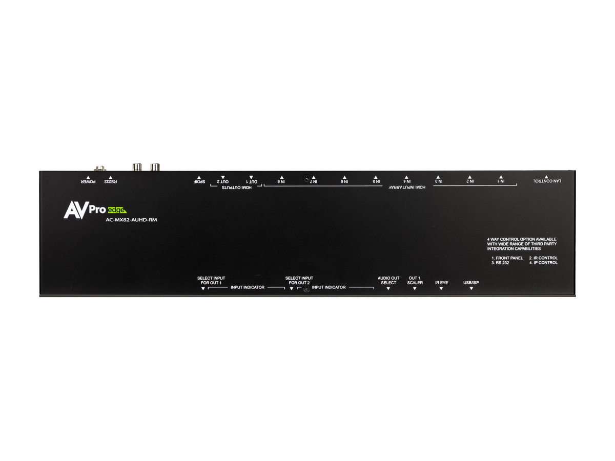 AVPro Edge AC-MX82-AUHD-RM 8x2 4K60 18Gbps Rack Matrix and Auto Switch/AVR Bypass