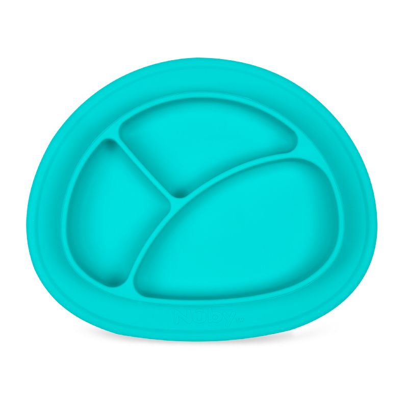 Nuby Oval Sectioned feeding mat   - Aqua