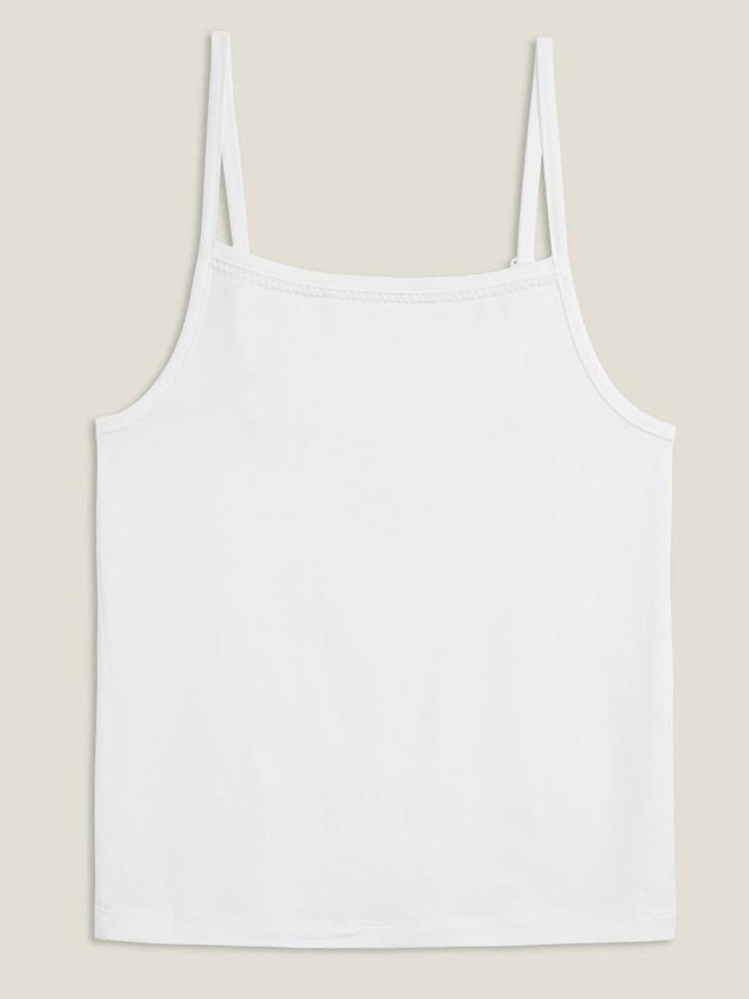 XY Life Kids White & Beige Relaxed Fit Camisole (Pack of 2)