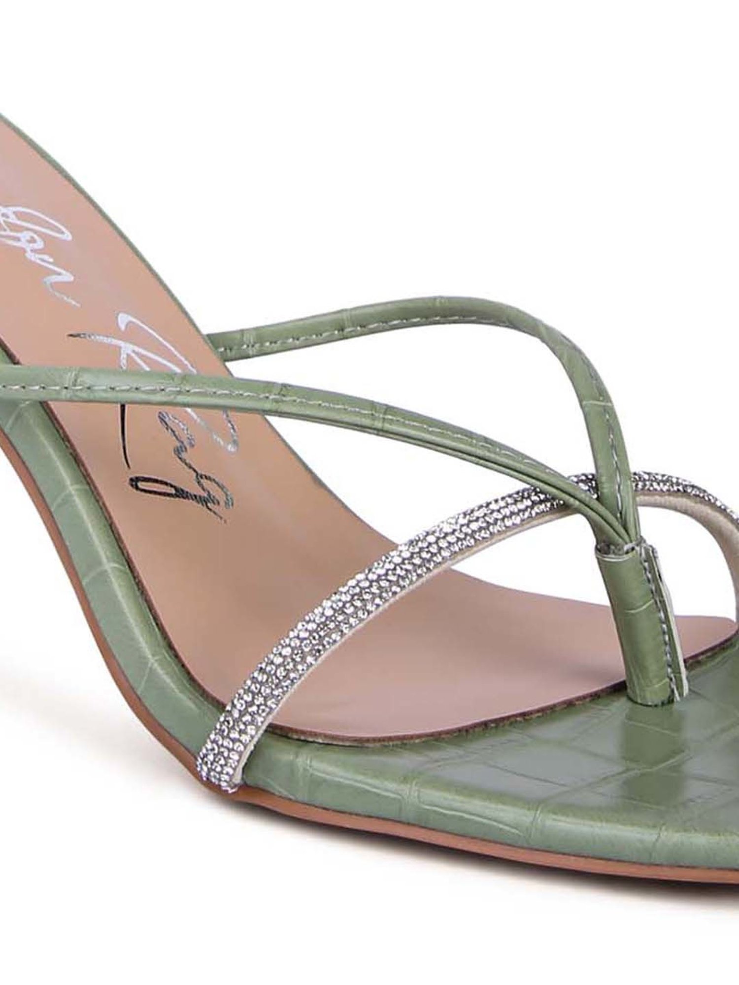 London Rag Women's Mint Thong Stilettos