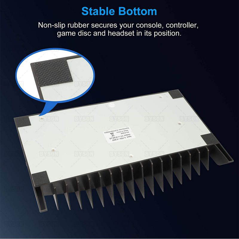 Ackmioxy PS4 Cooling Fan Vertical Cooling Stand Compatible with Ps4 Pro/Ps4 Slim/ Ps4, with 2 Controller Charger Station, 17 Games Storage Slot, 1 Headset Storage Holder