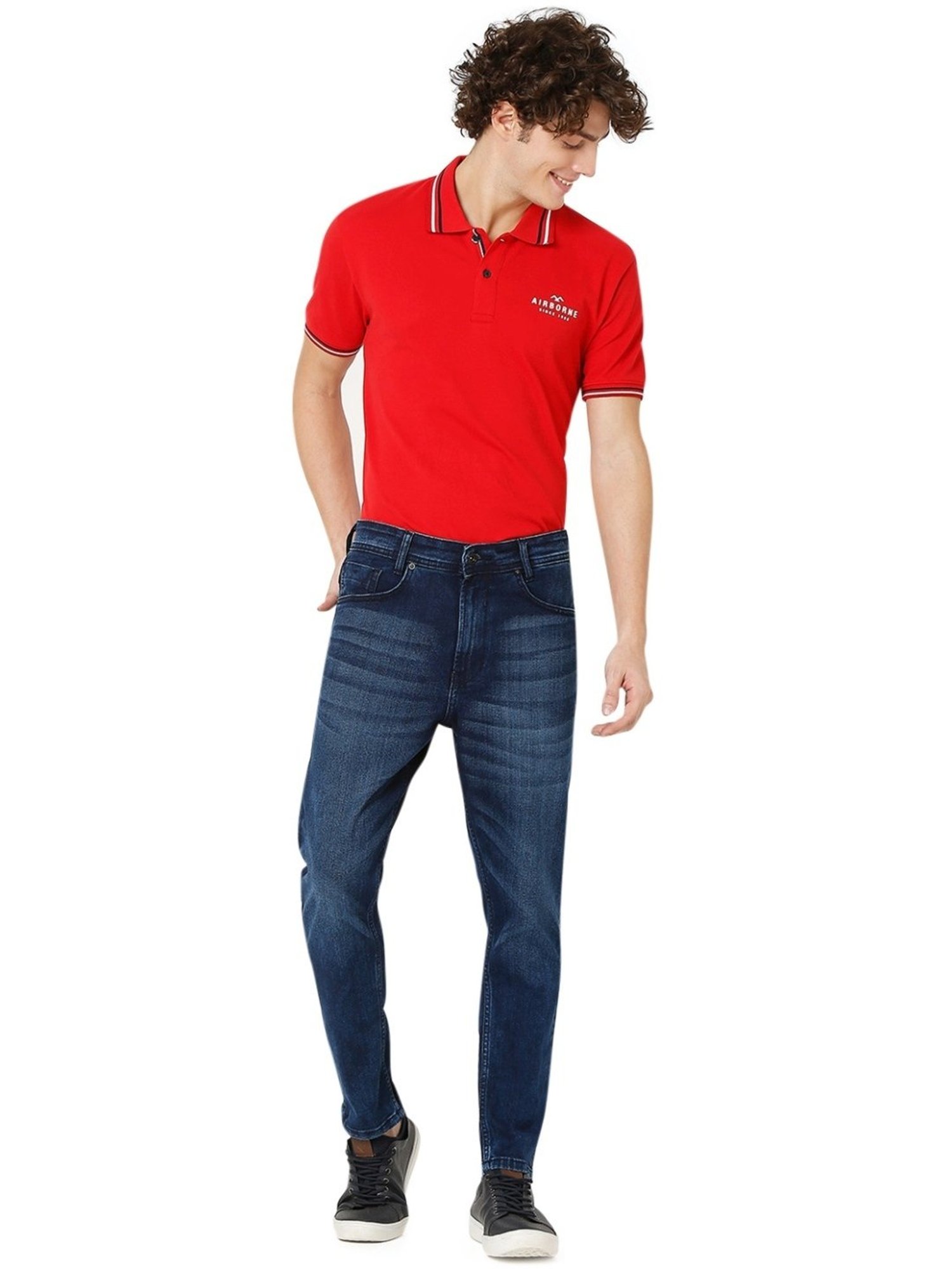 American Eagle Blue Cotton Regular Fit Jeans