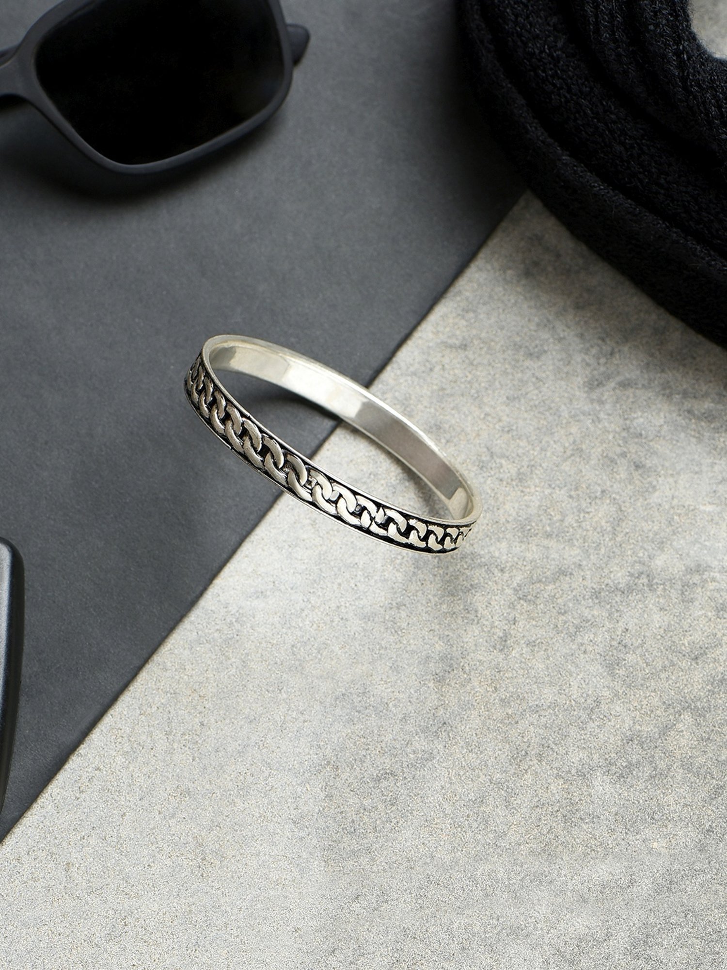 The Bro Code Geometric Shape Black Classic Bracelet for Men