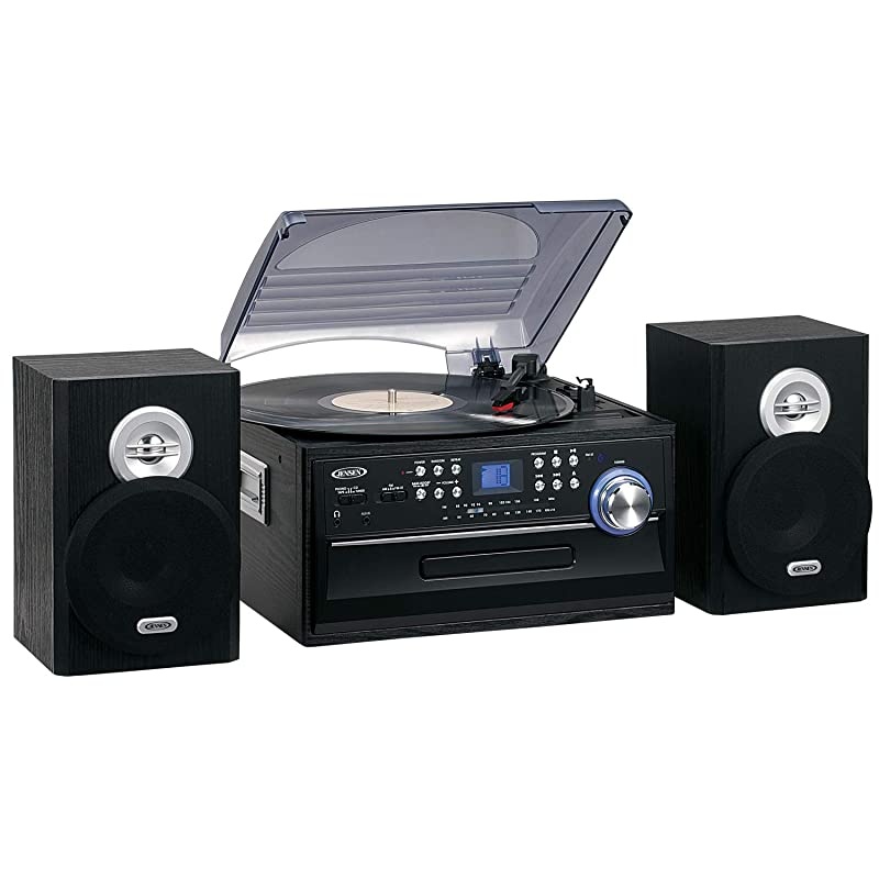 JTA-475B 3-Speed Stereo Turntable with CD System, Cassette, and AM/FM Stereo Radio