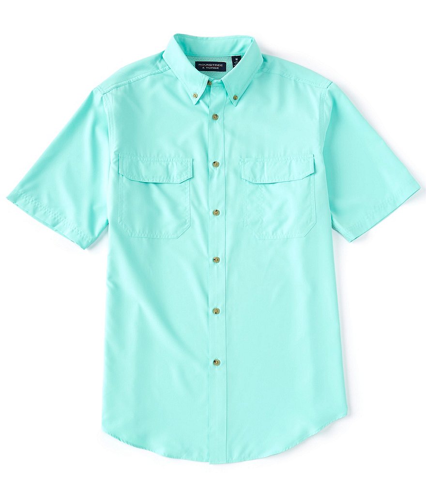 Roundtree & Yorke Performance Short-Sleeve Capeback Sportshirt
