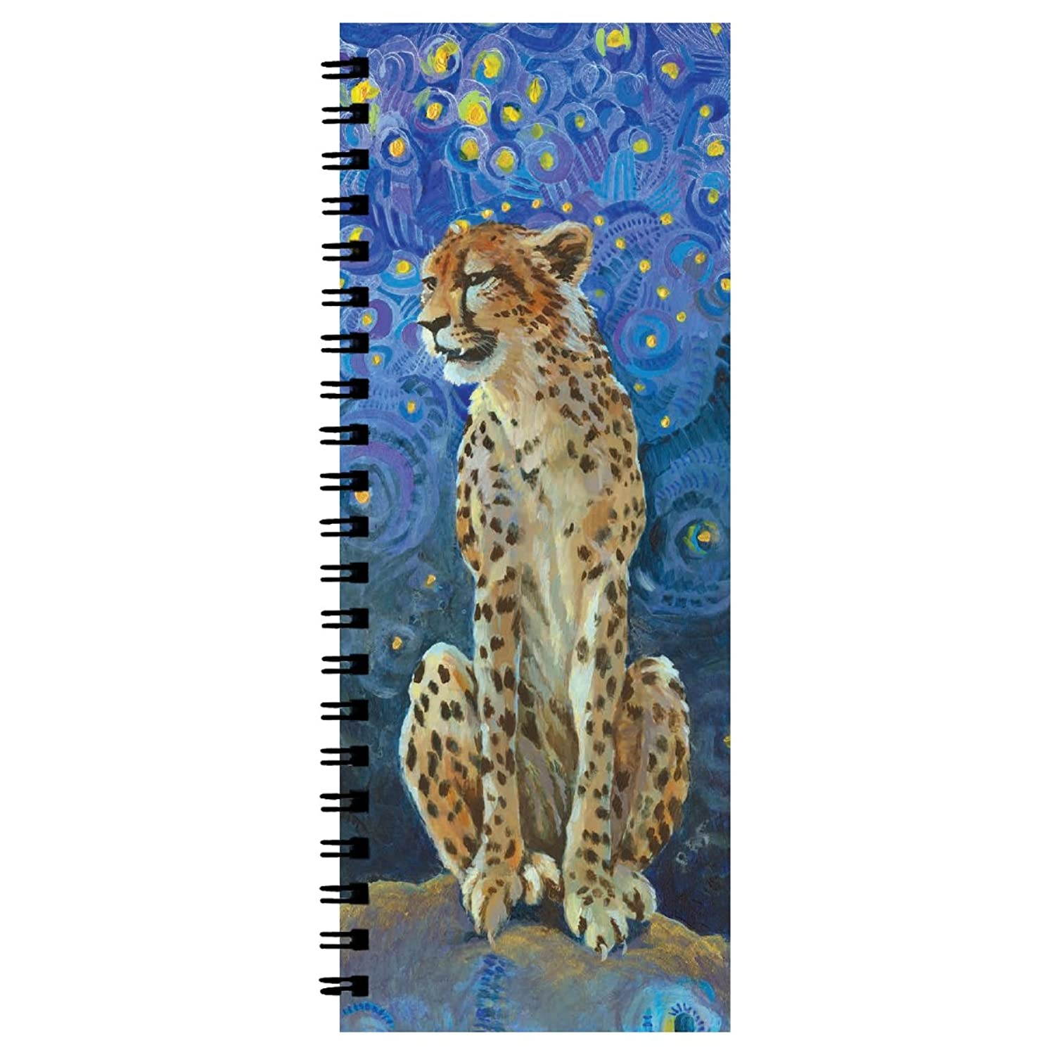 Beautiful Cheetah List Books (11 x 4.25 inches) Side-Bound Notebook - Cover Art by Nationally Recognized Artist NJ Busse - Purr-fect for keeping all your lists.