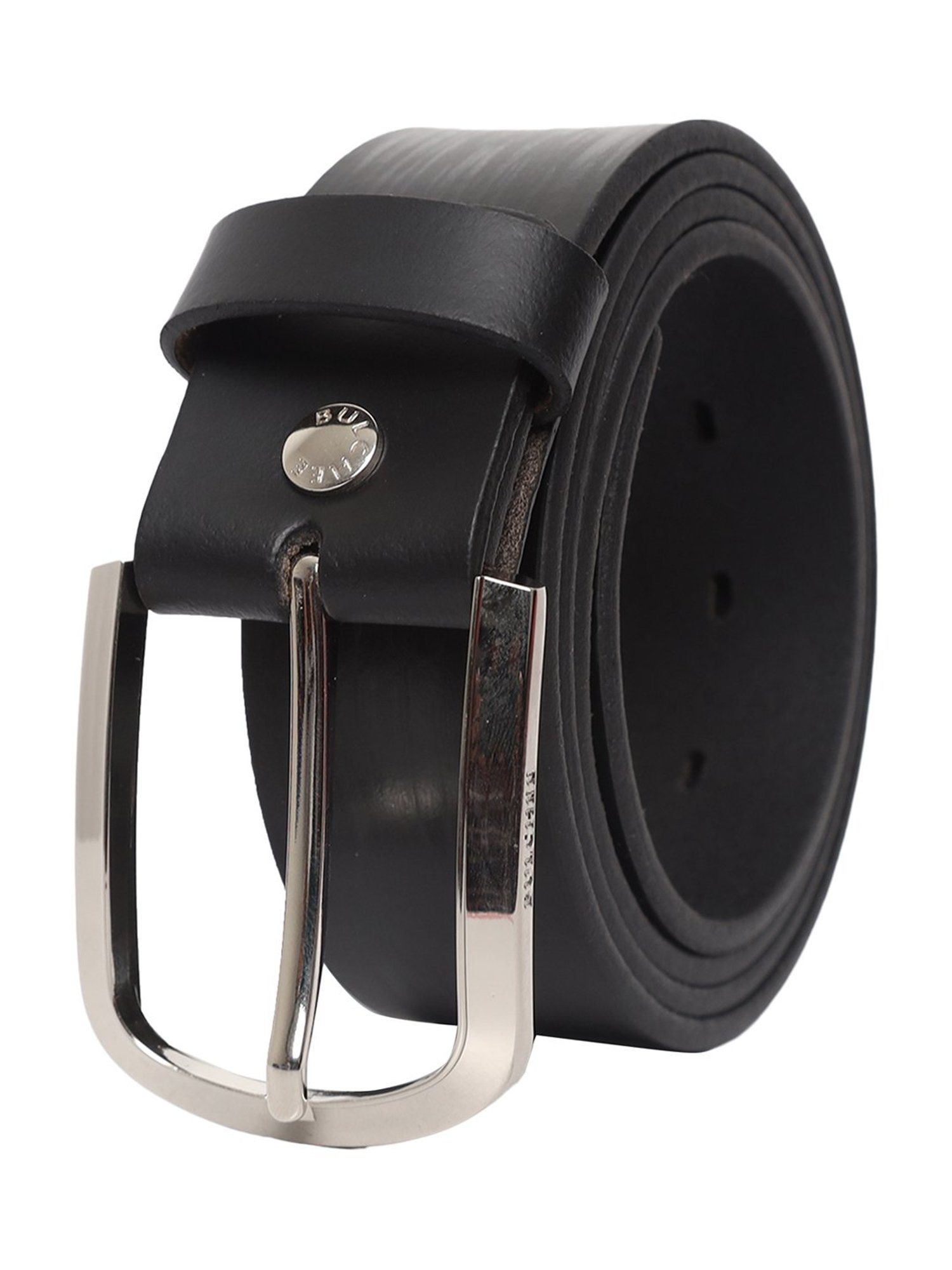 BULCHEE Black Leather Casual Belt for Men
