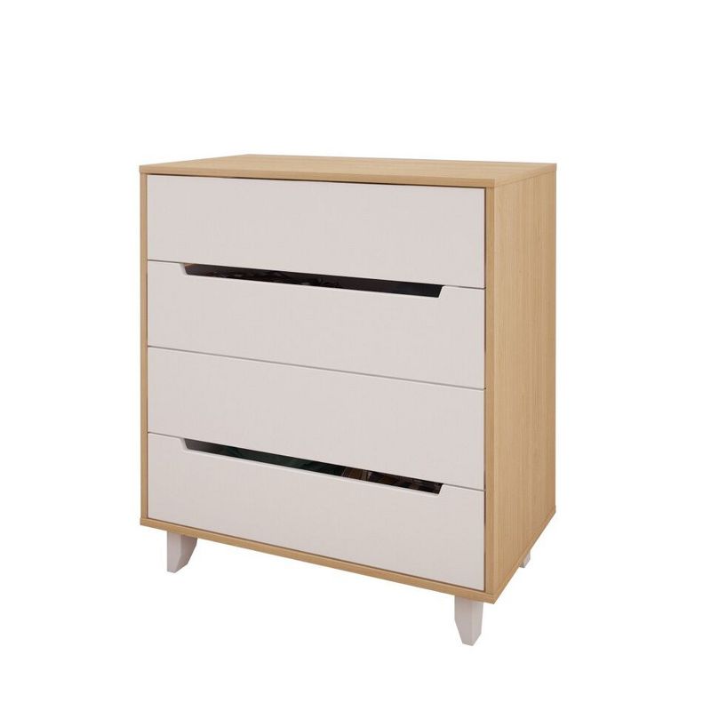 4pc Twin Radiance Platform Bed Bundle Natural Maple/White - Nexera - Nexera