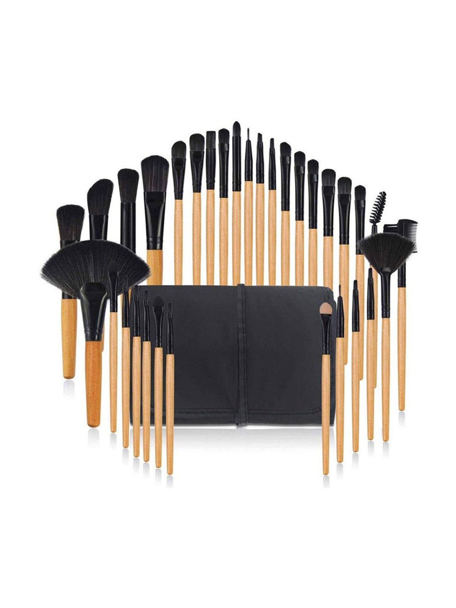 Bronson Professional Makeup Brush Set with Luxury Faux Leather Case - Set of 32