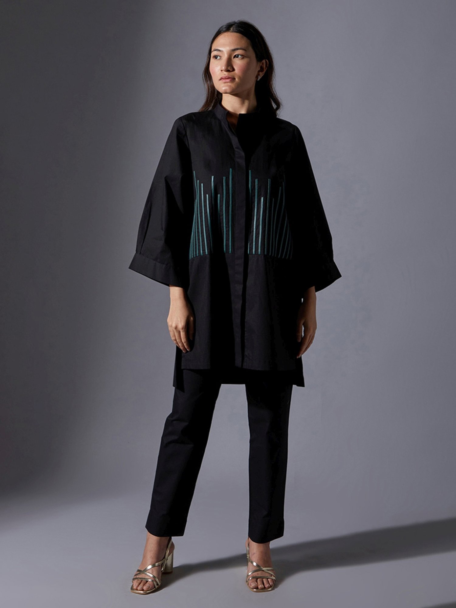House of Manaa Black Hom Allure Shirt with Pant