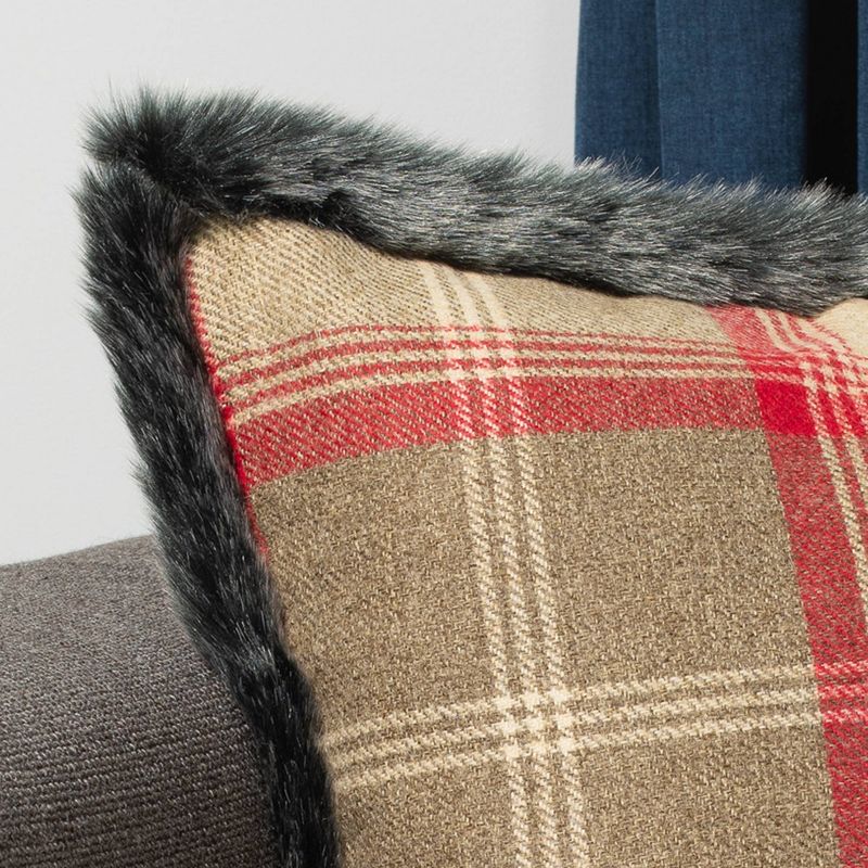 20"x20" Oversize Gentry Plaid Square Throw Pillow Red/Natural - Sure Fit