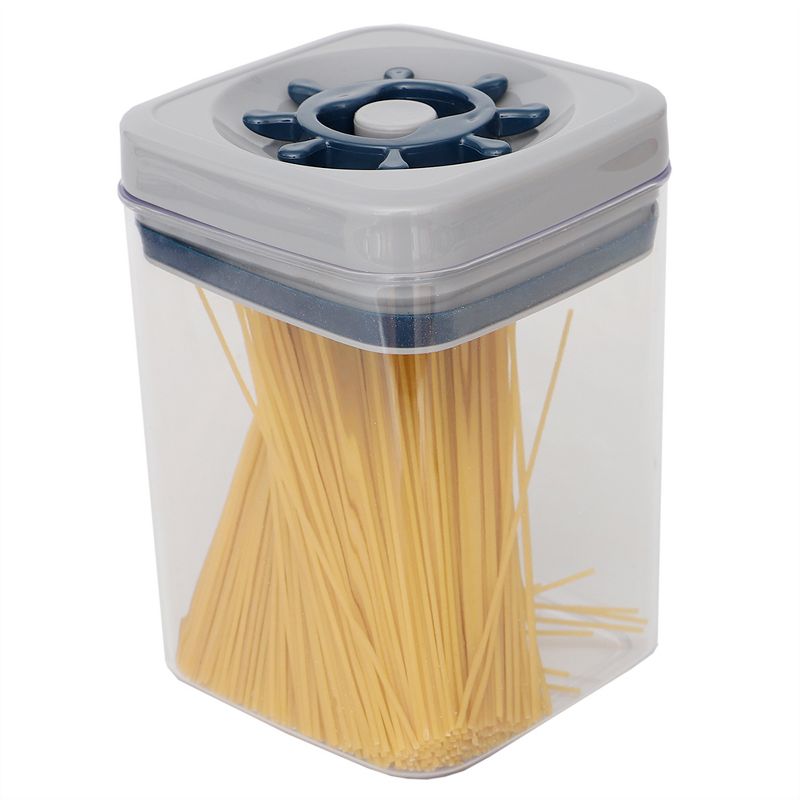 Michael Graves Design Twist &lsquo;N Lock Square 1.7 Liter Clear Plastic Canister, Indigo