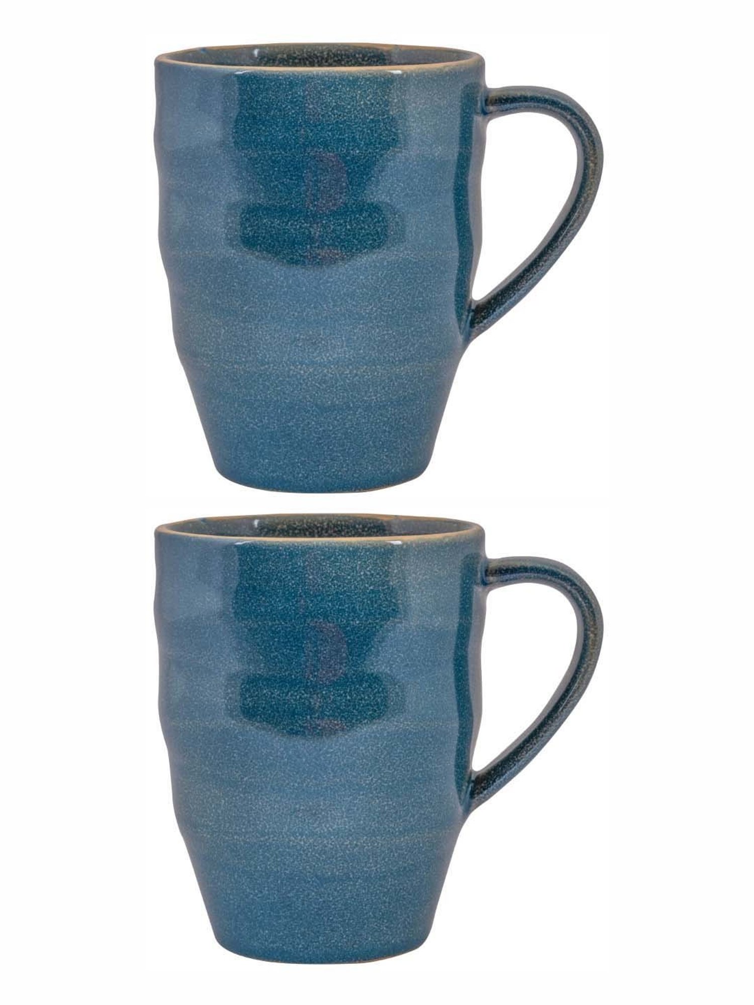 White Gold Teal Blue Porcelain 8.2 cm Mug - Set of 2