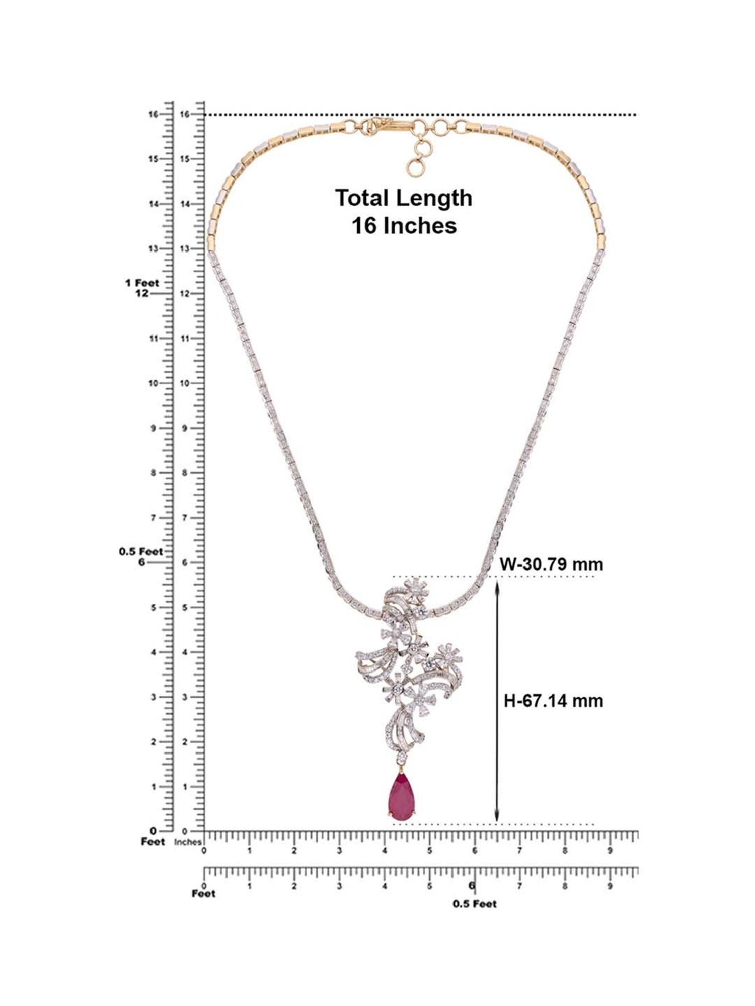 P.N.Gadgil Jewellers 18k Gold Infinity Florall Diamond Necklace For Women