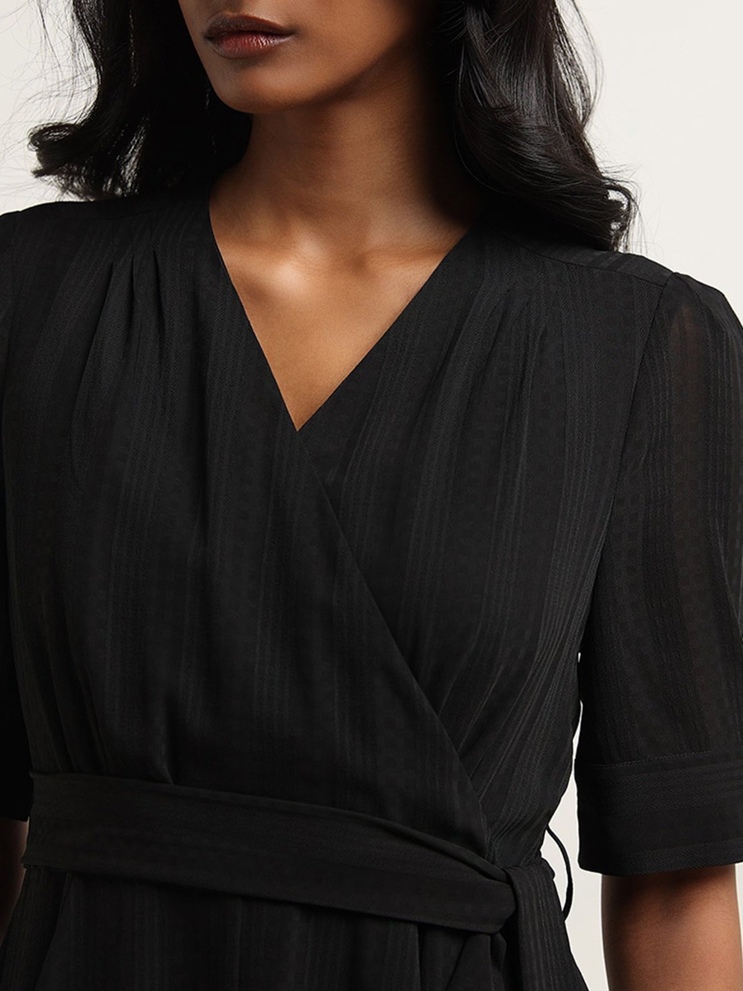 Wardrobe by Westside Black A-Line Dress with Belt