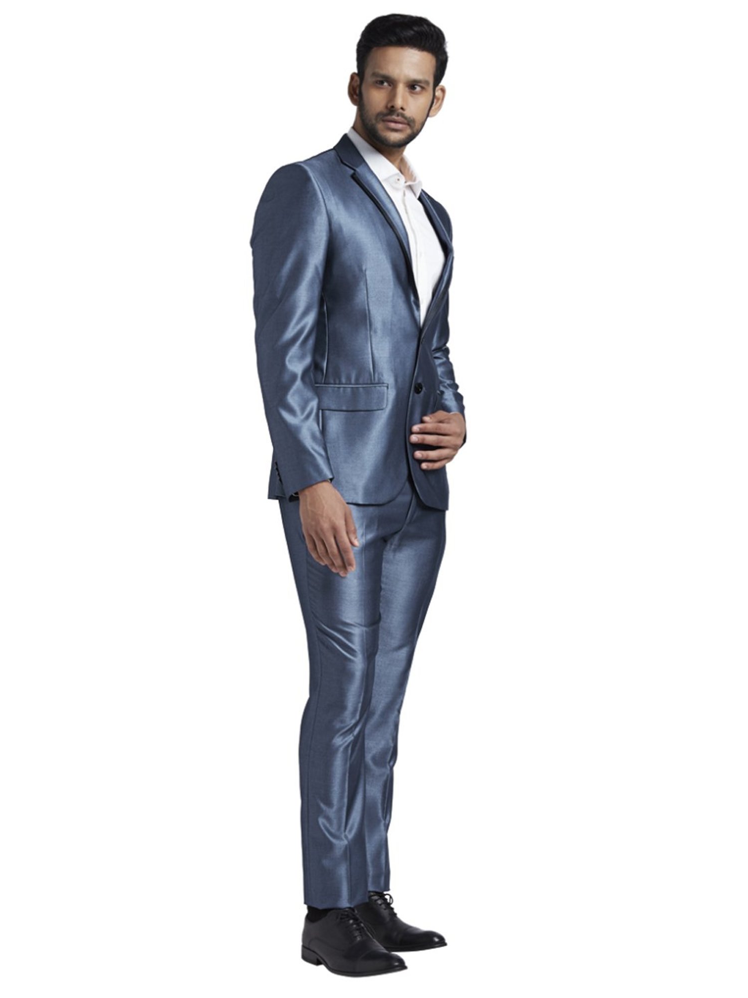 Parx Blue Regular Fit Two Piece Suit