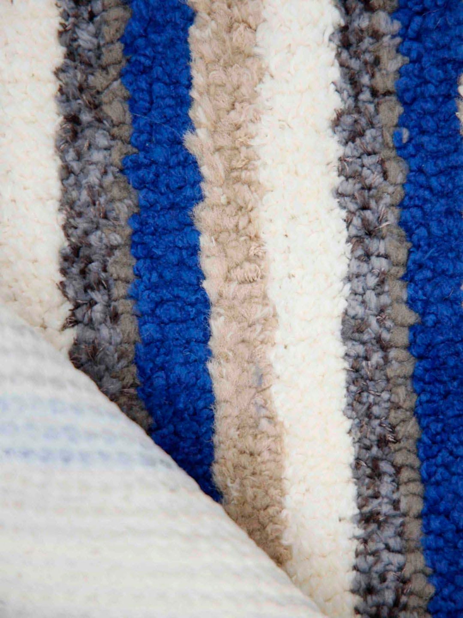 Ariana Blue & Beige Microfibre 1600 GSM Small Anti-Skid Supersoft Bath Mat - Set of 2