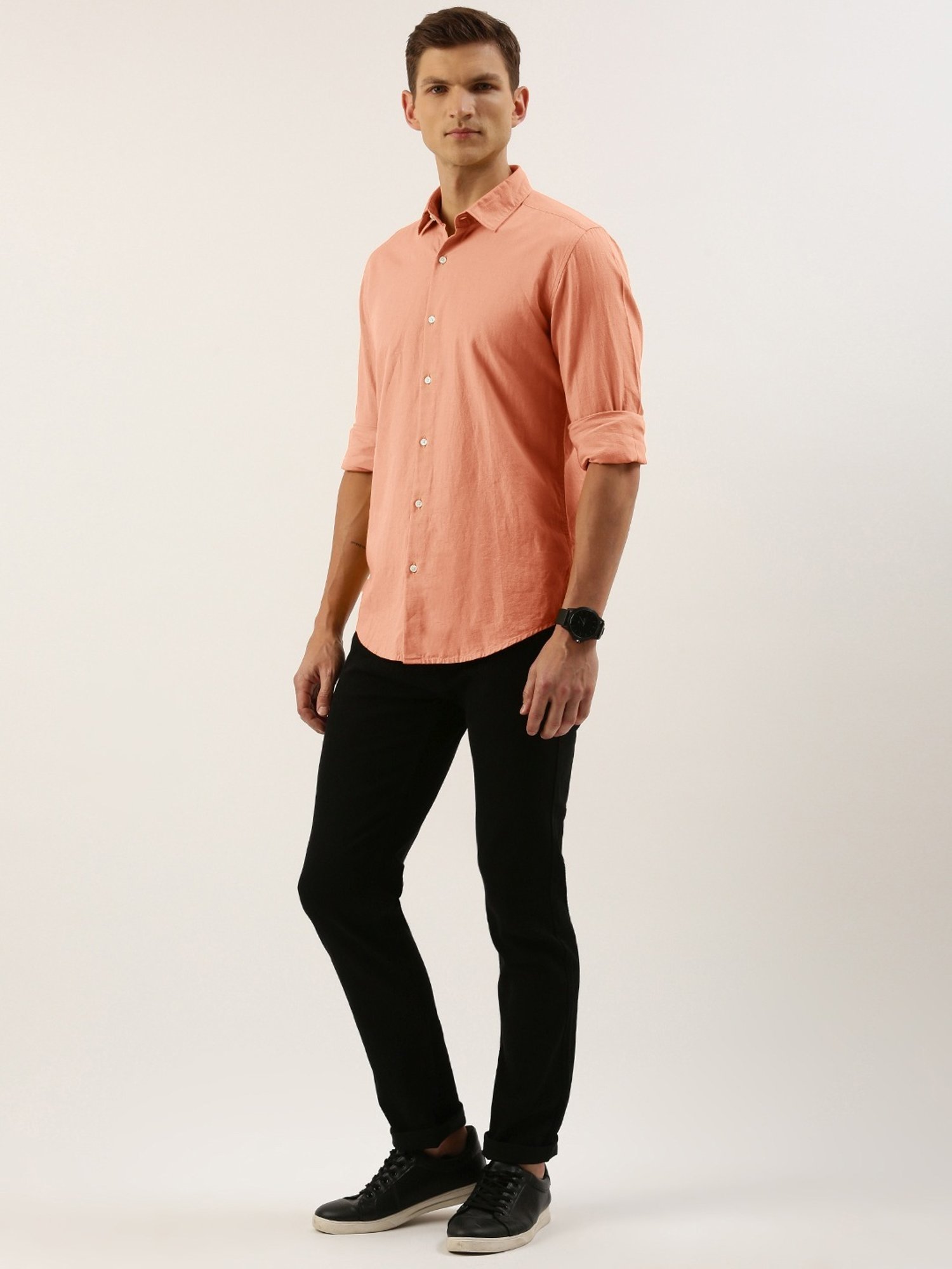 IVOC Peach Slim Fit Shirt