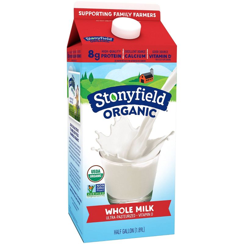 Stonyfield Organic Whole Milk - 0.5gal