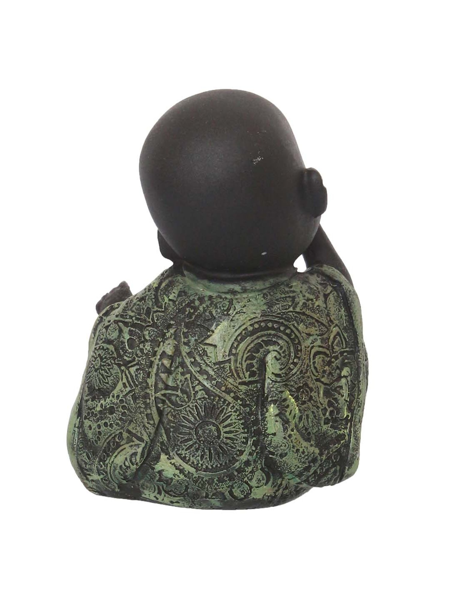 eCraftIndia Decorative Smiling Monk Buddha - Green