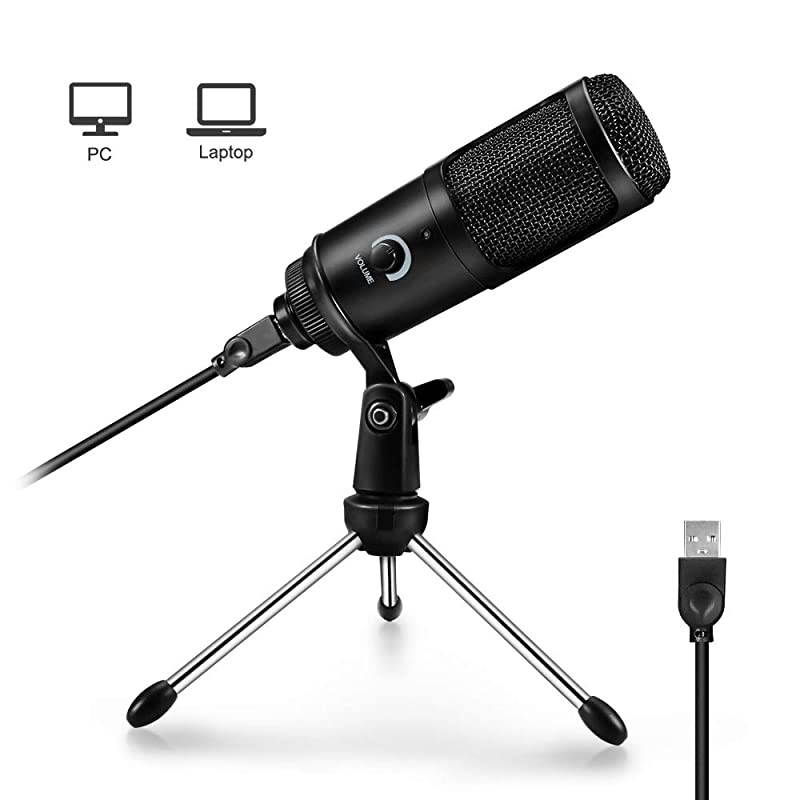 USB Microphone for Computer PC Condenser Recording Microphone with Laptop Desktop Windows MacProfessional Plug Play Mic Kit for Streaming Podcasting Gaming YouTube Skype Zoom Twitch