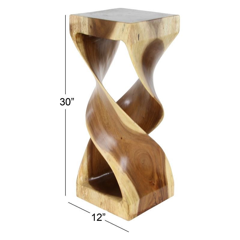 Suar Wood Square Accent Table Brown - Olivia & May