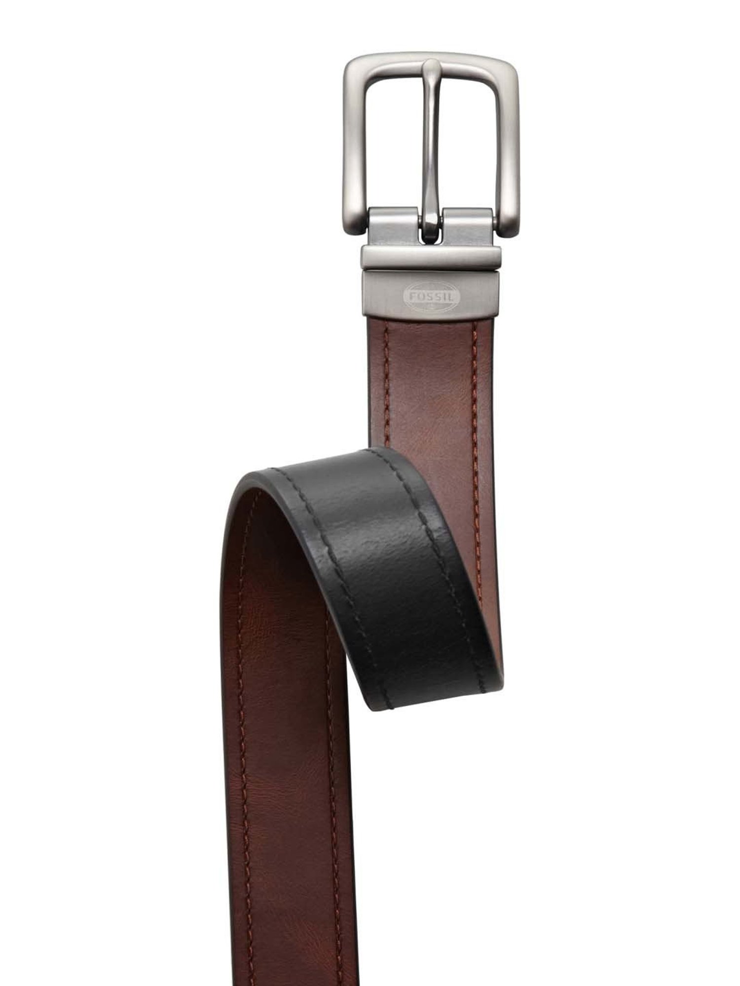 Fossil Parker Brown Leather Casual Belt For Men