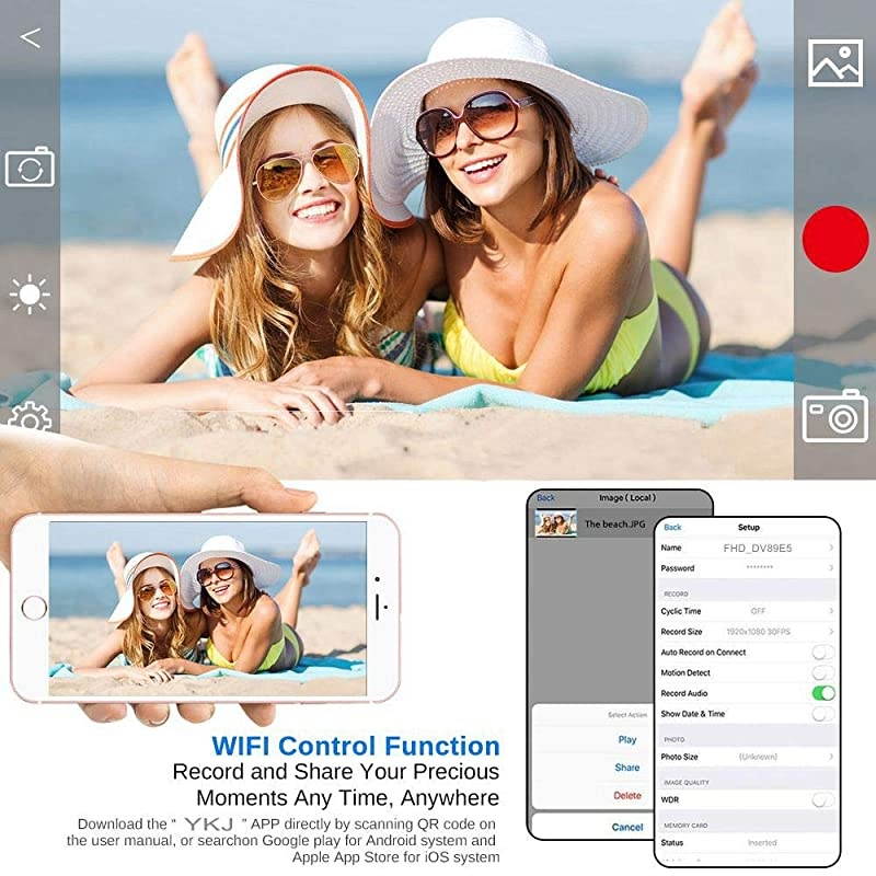 Camera Camcorder WiFi IR Night Vision FHD 1080P 30FPS YouTube Vlogging Camera Recorder 26MP 30 Touch Screen 16X Digital Zoom Camcorder with MicrophoneRemote and 2 Batteries