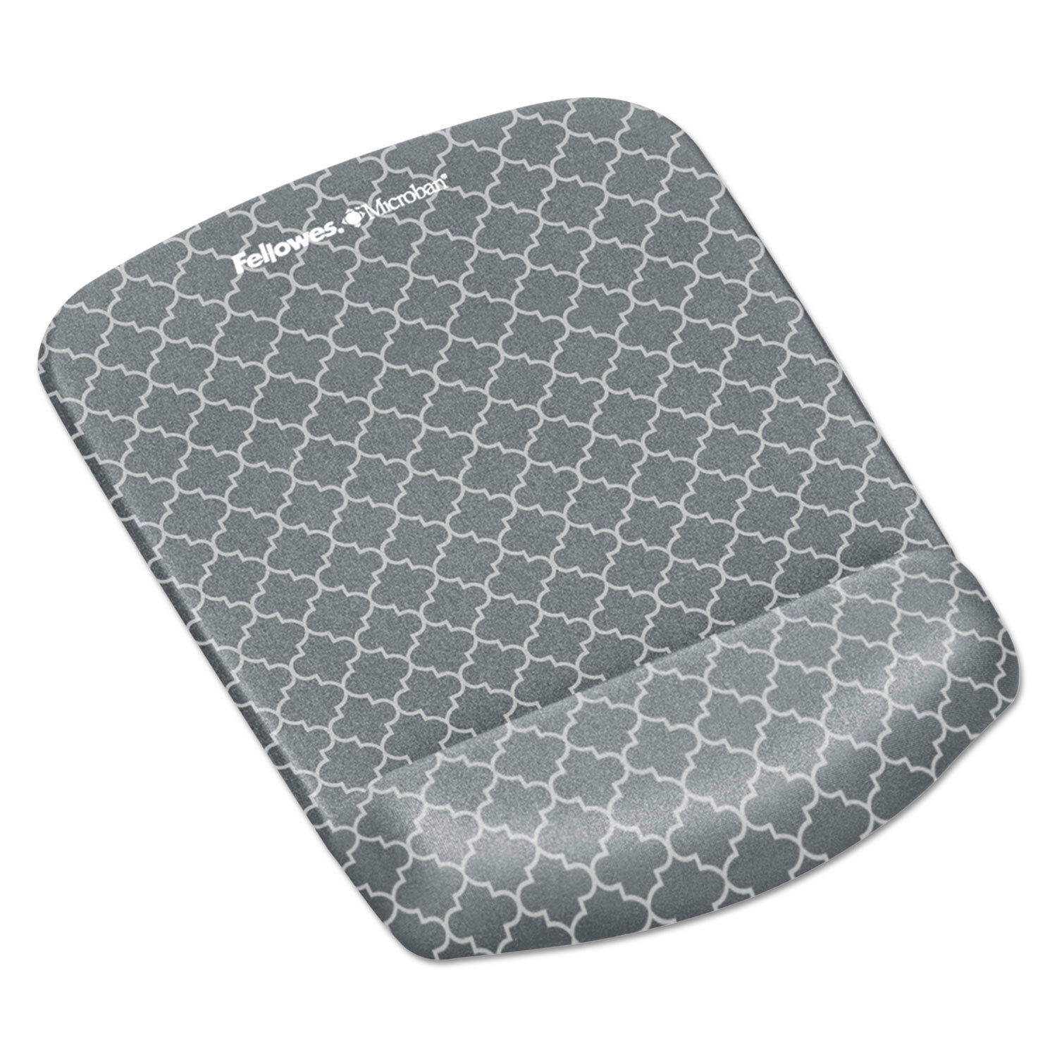Fellowes PlushTouch Mouse Pad with Wrist Rest 7 1/4 x 9 3/8 x 1 Gray/White
