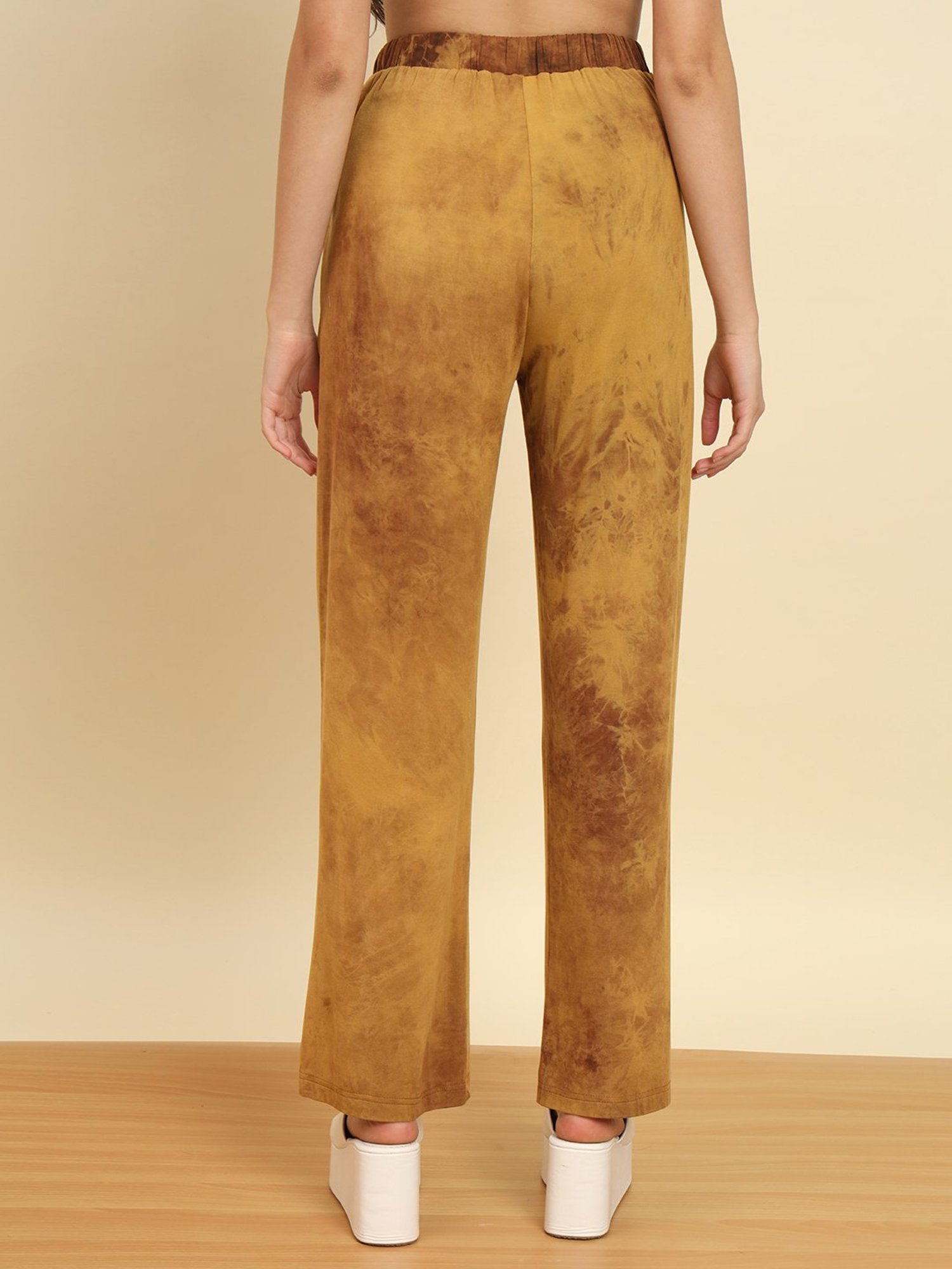 Trend Arrest Brown Cotton Tie - Dye Pants